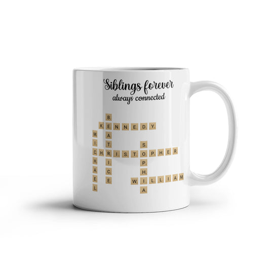 Siblings forever Crossword Personalized Mug