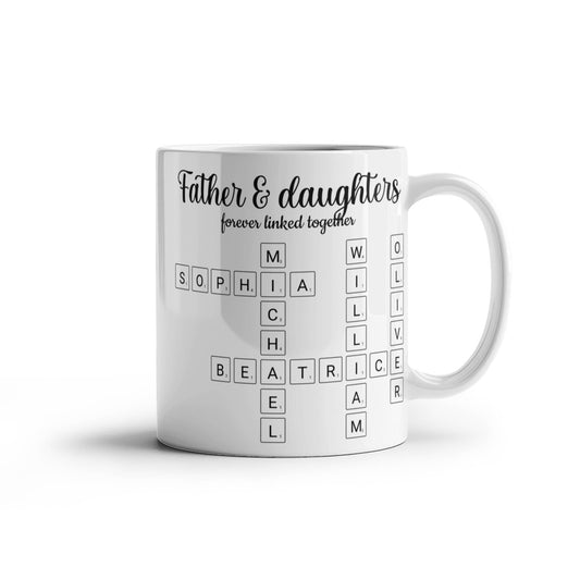 Father & Daughters Crossword Personalized Mug