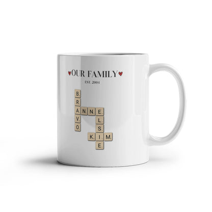 Custom Family Mug Crossword Coffee Cup
