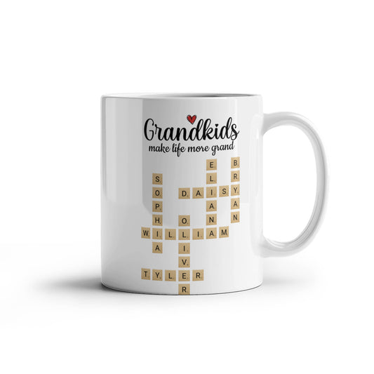 Grandkids Make Life More Grand Crossword Personalized Mug