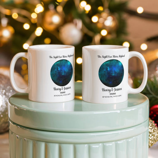 Custom couple Star Map Anniversary Mug