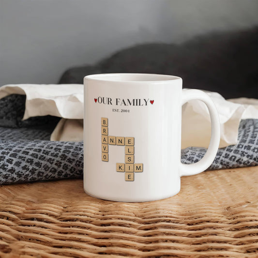 Custom Family Mug Crossword Coffee Cup