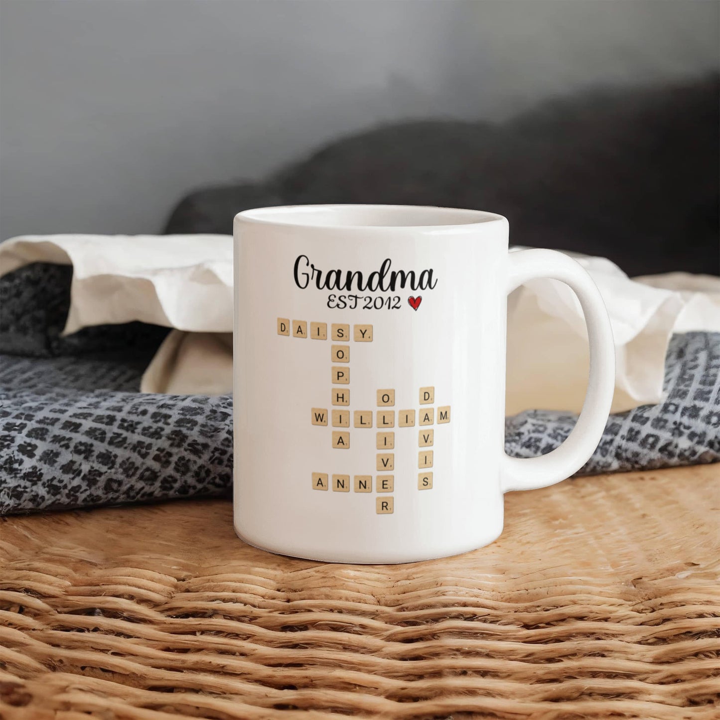Grandma Est Crossword Personalized Mug
