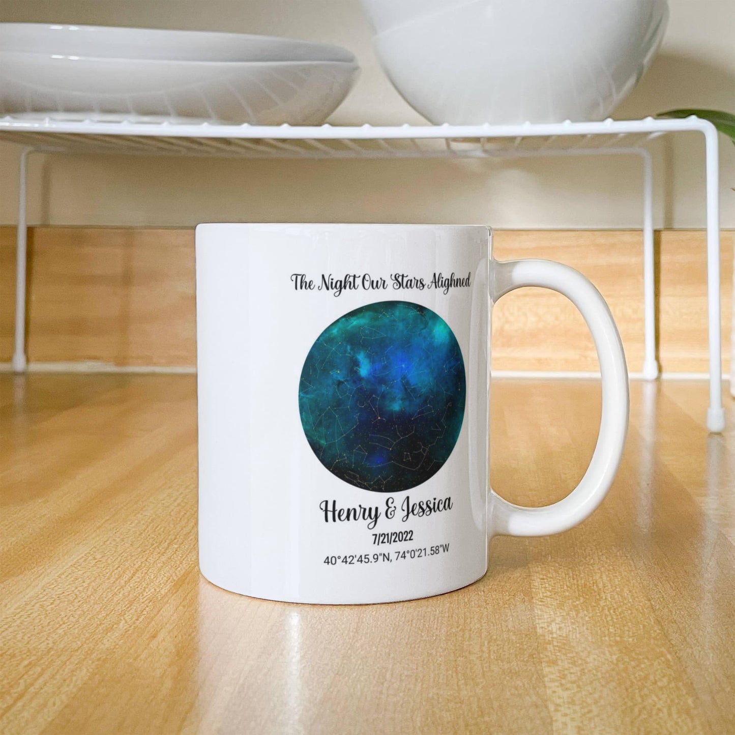 Custom couple Star Map Anniversary Mug