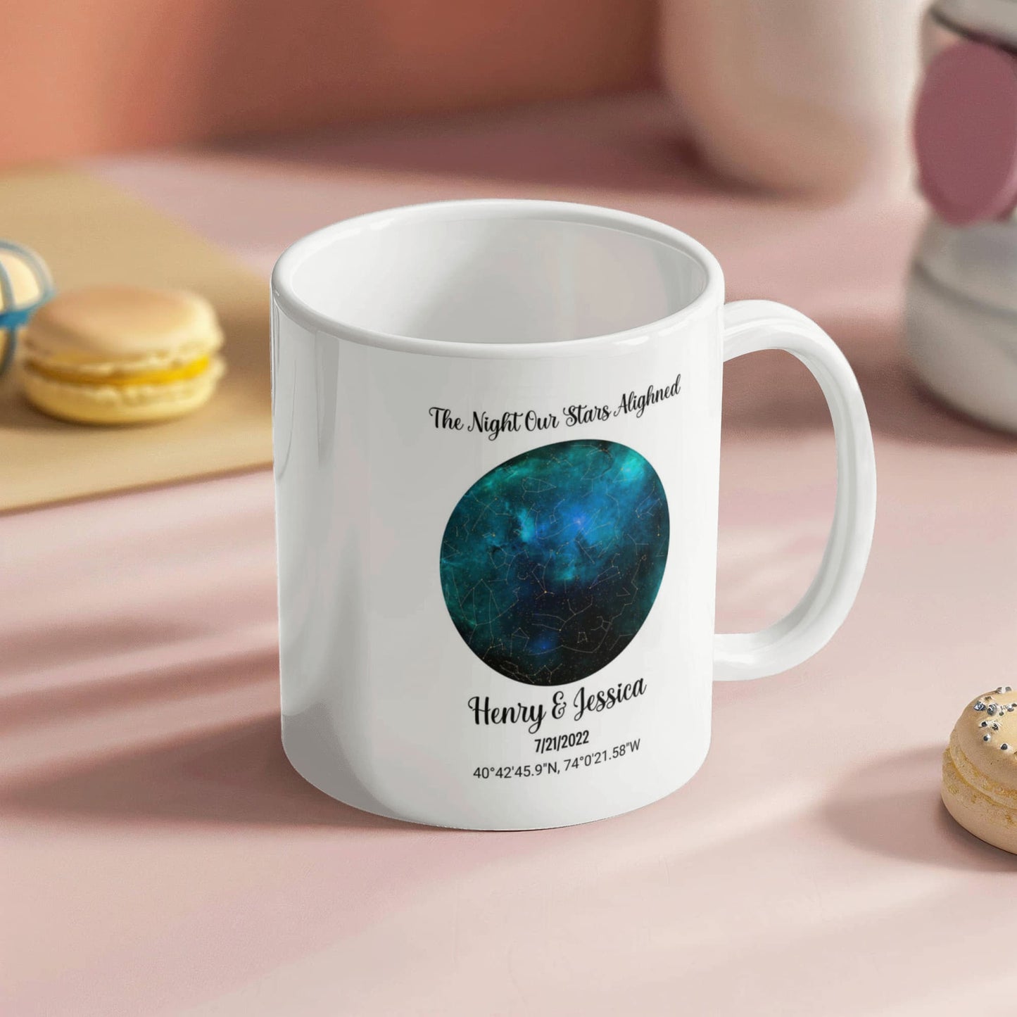 Custom couple Star Map Anniversary Mug