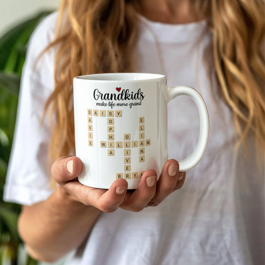 Grandkids Crossword Personalized Mug