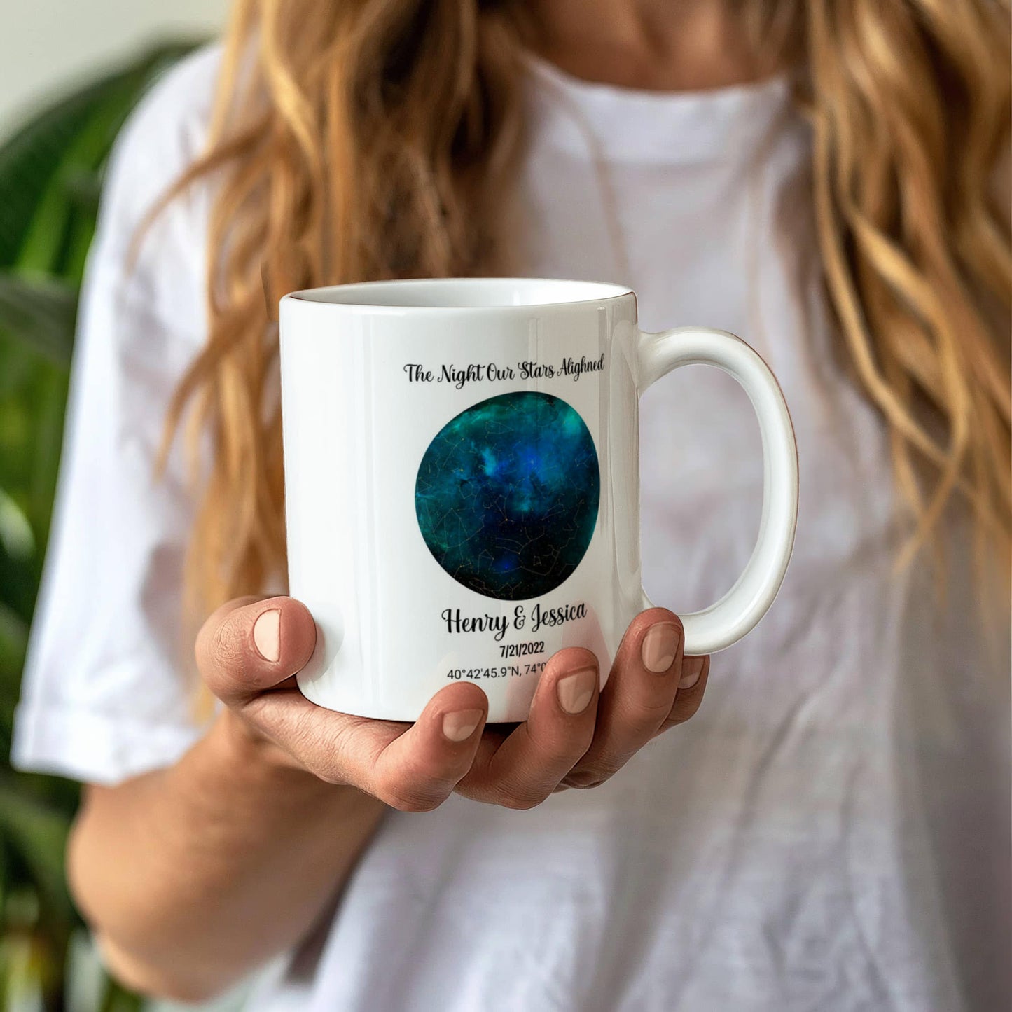 Custom couple Star Map Anniversary Mug