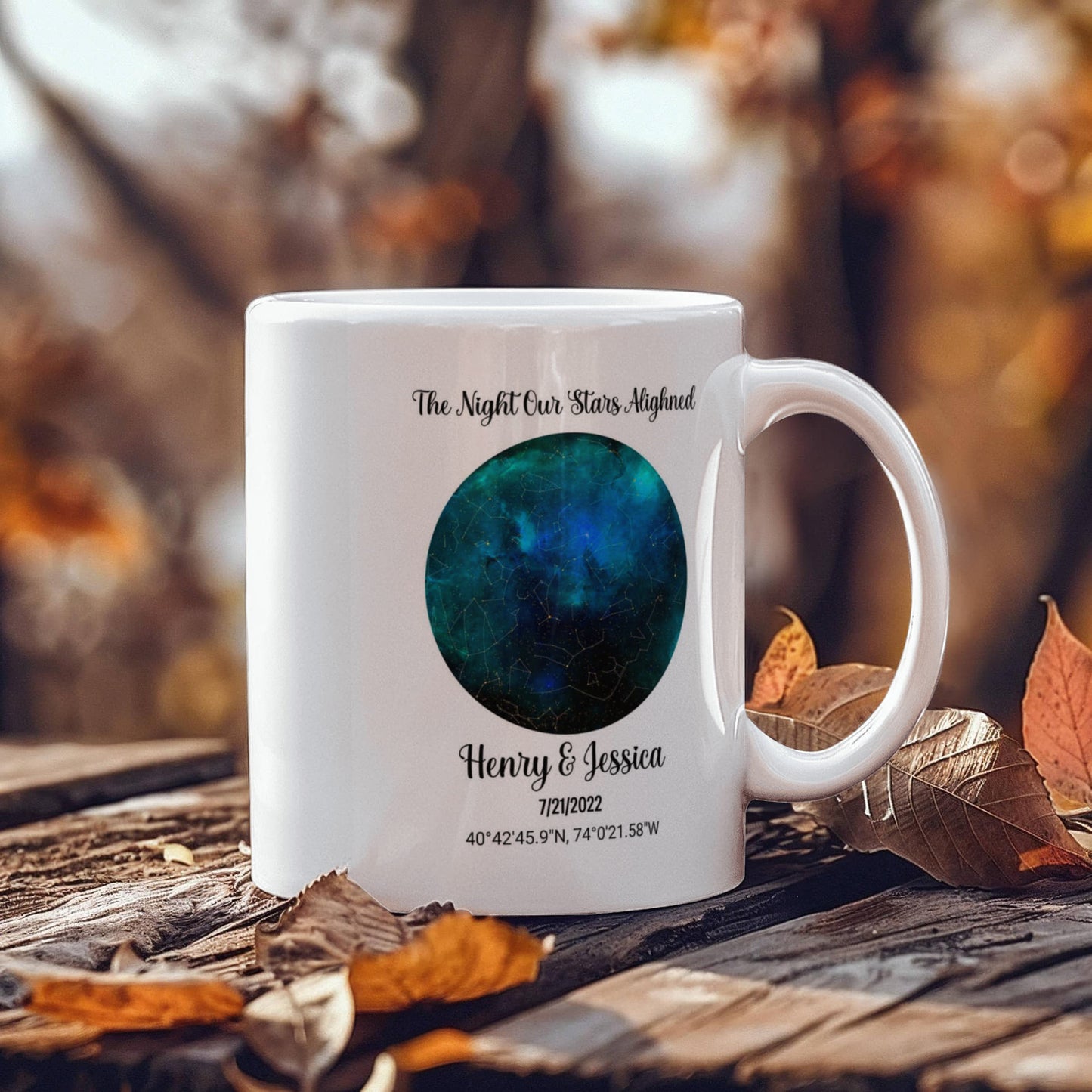 Custom couple Star Map Anniversary Mug