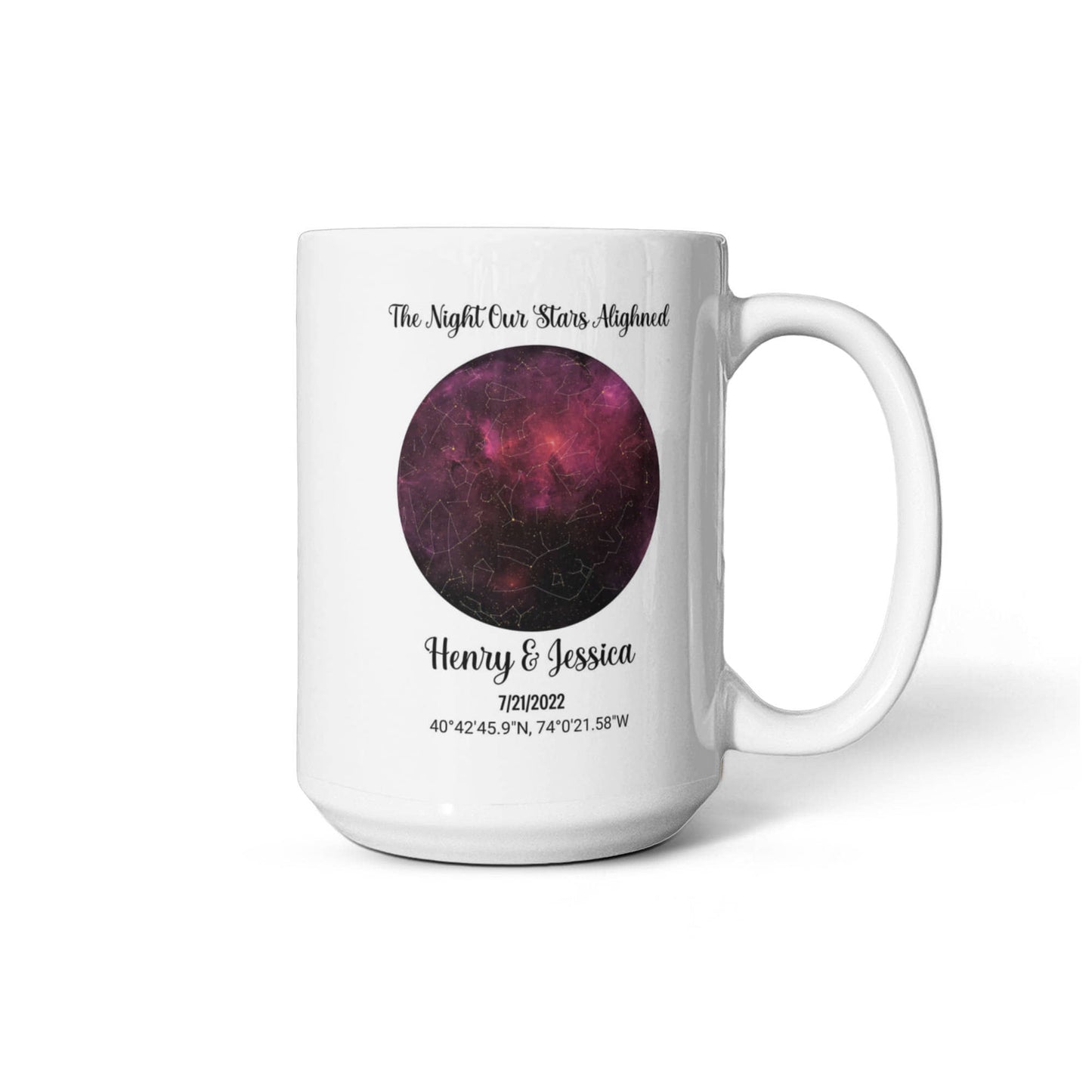 Custom couple Star Map Anniversary Mug