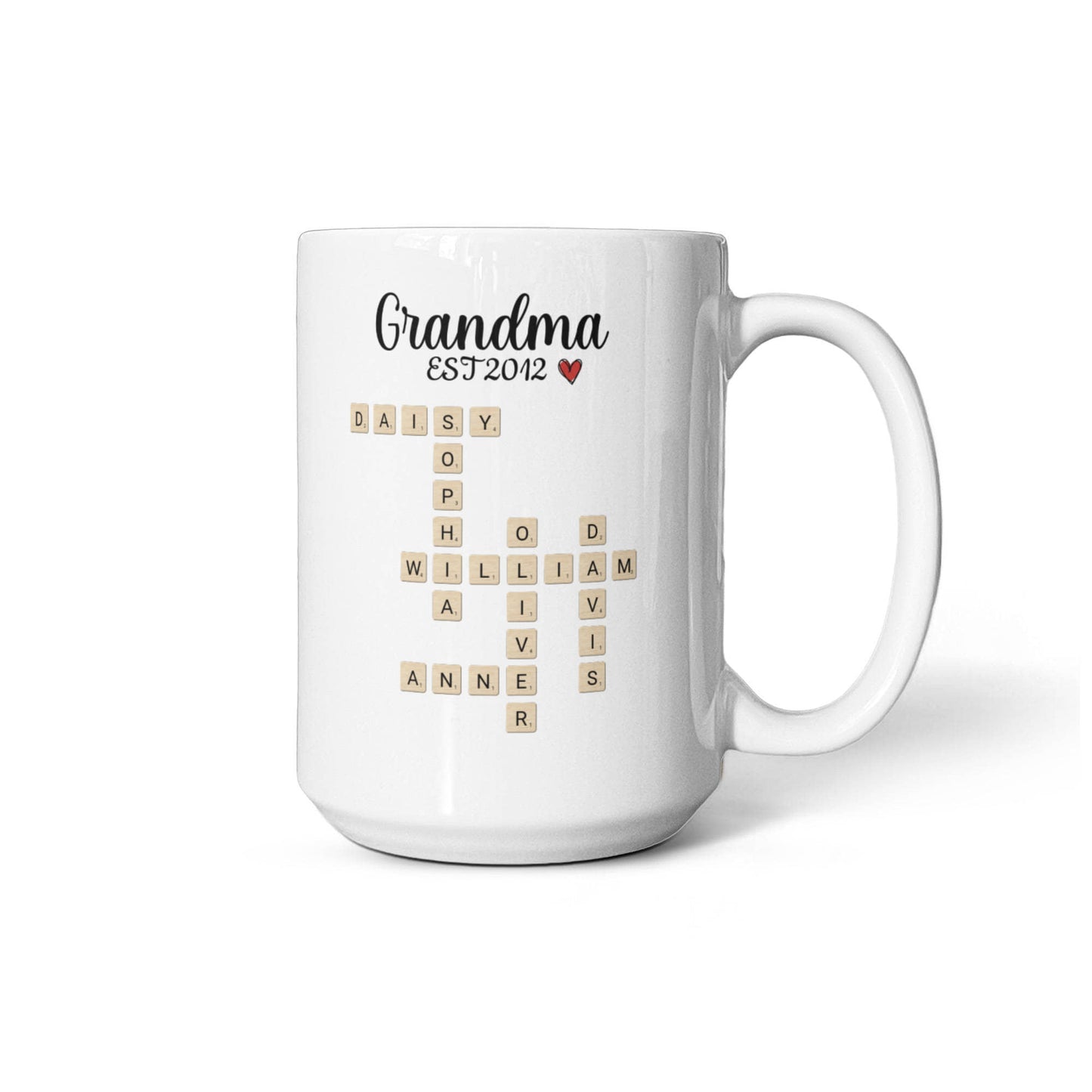 Grandma Est Crossword Personalized Mug