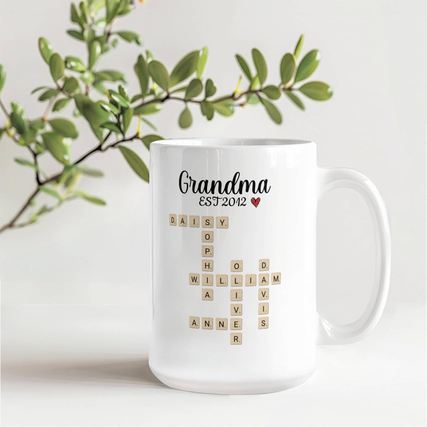 Grandma Est Crossword Personalized Mug
