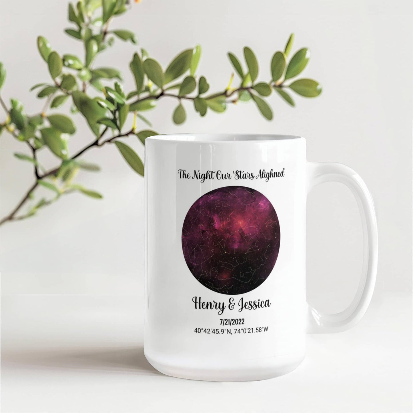 Custom couple Star Map Anniversary Mug