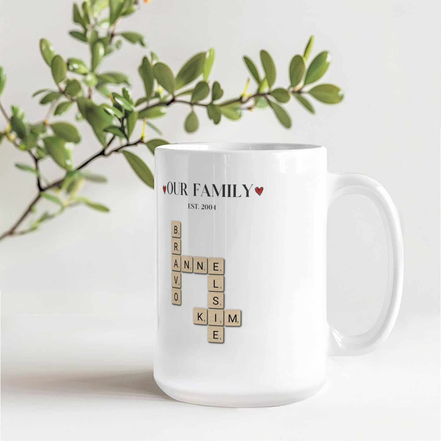Custom Family Mug Crossword Coffee Cup