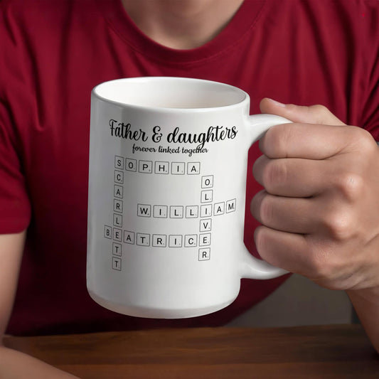 Father & Daughters Crossword Personalized Mug