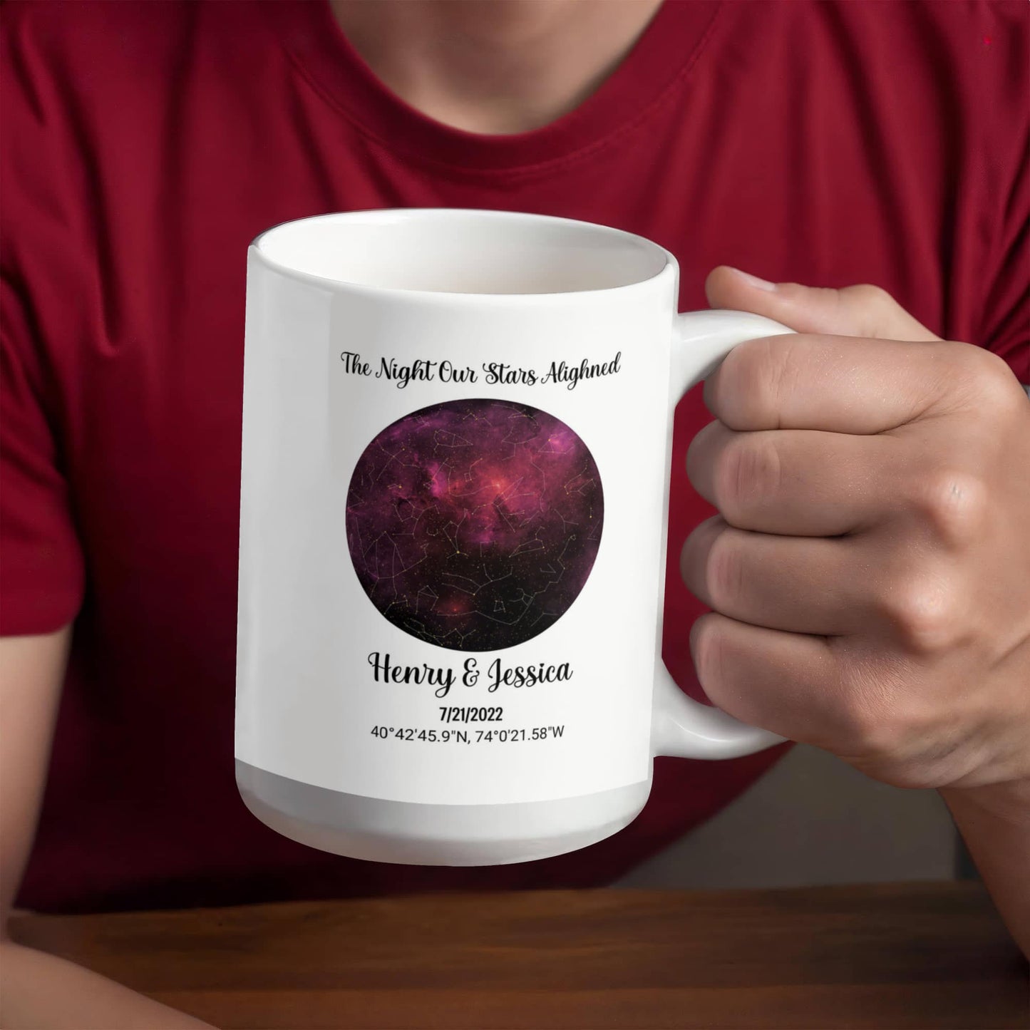 Custom couple Star Map Anniversary Mug