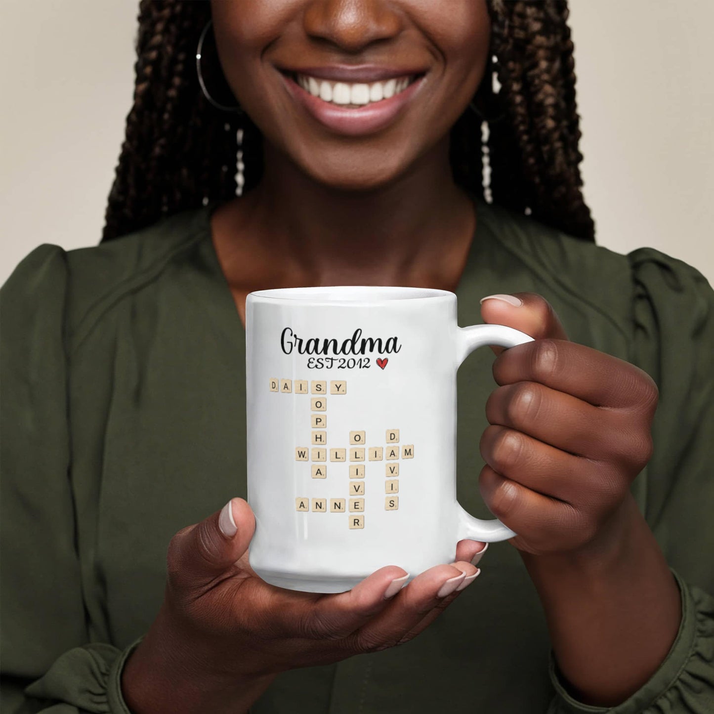 Grandma Est Crossword Personalized Mug