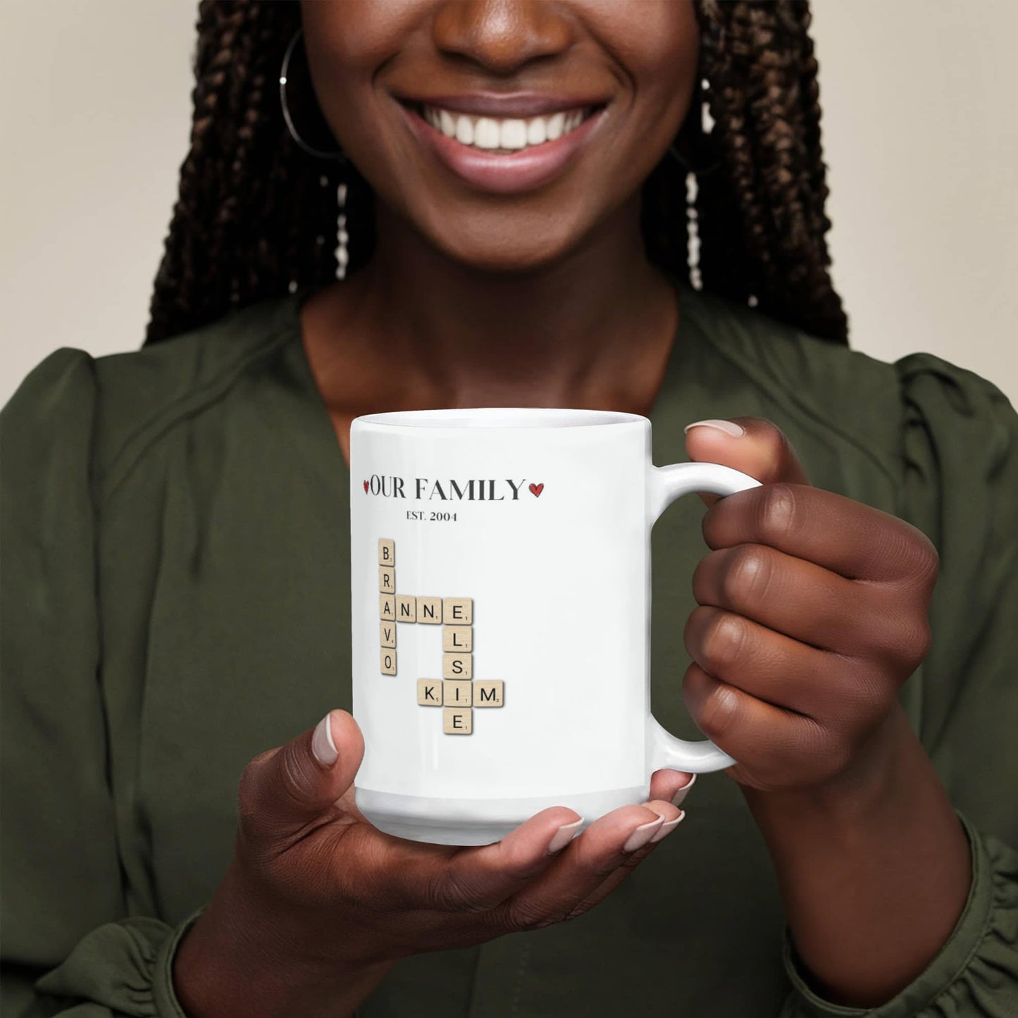 Custom Family Mug Crossword Coffee Cup
