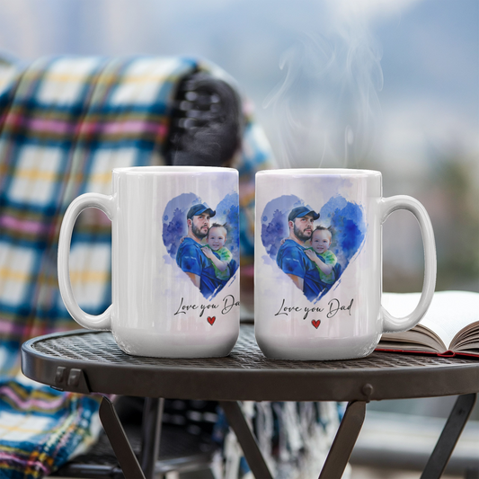 Custom Dad Child Watercolor Mug