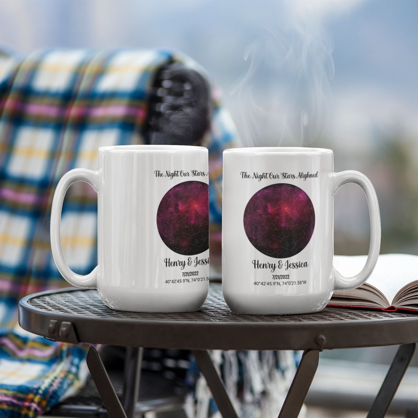 Custom couple Star Map Anniversary Mug