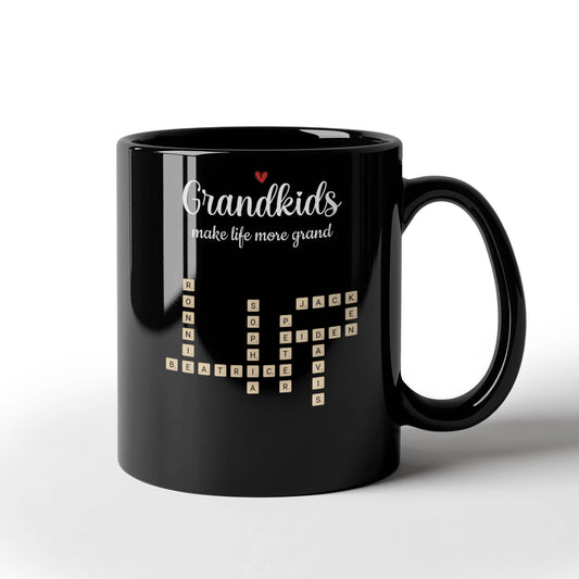 Grandkids Make Life More Grand Crossword Personalized Mug