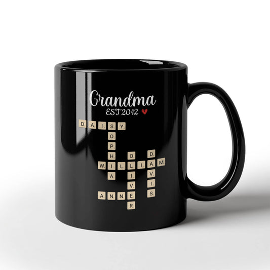 Grandma Est Crossword Personalized Mug