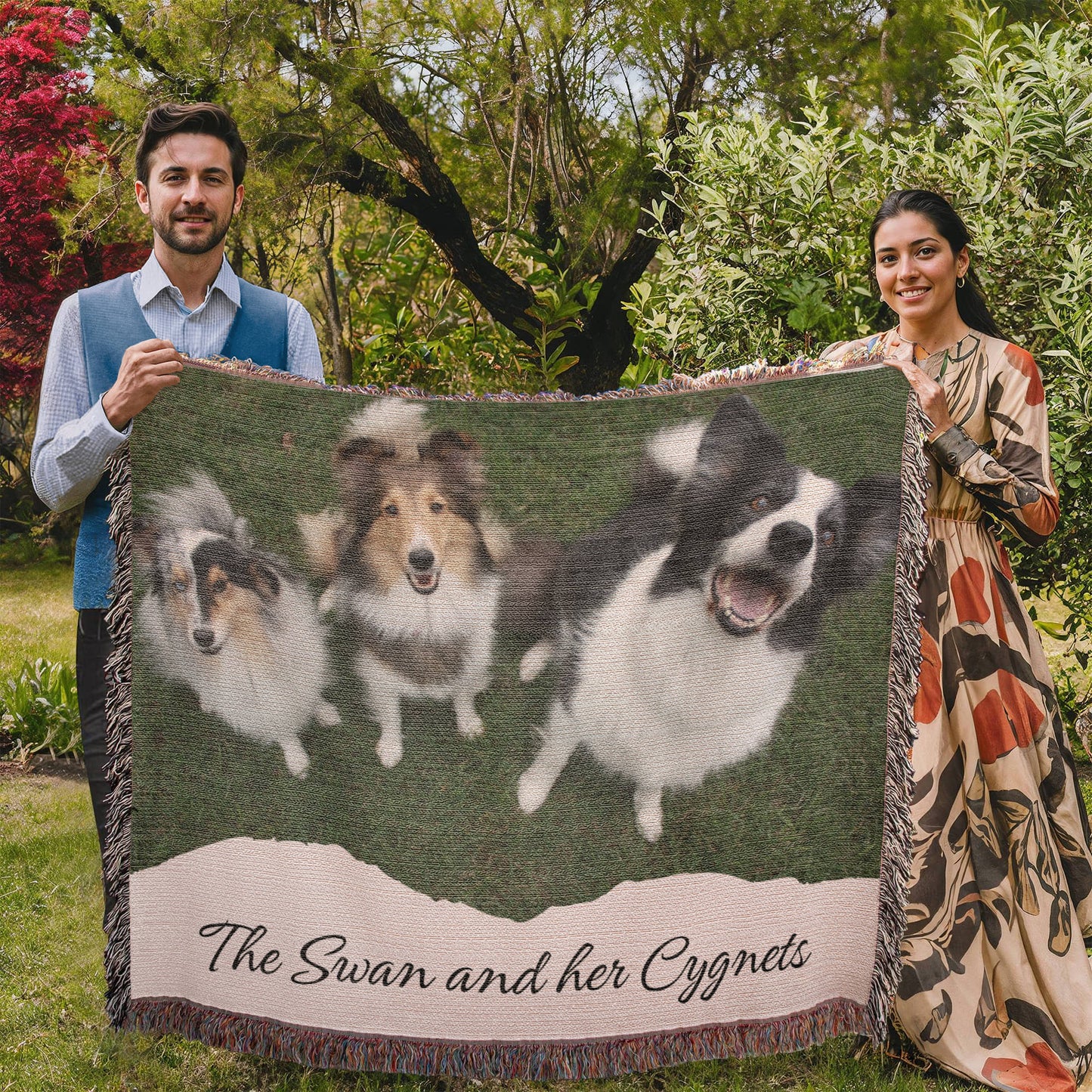 Pet Potrait Woven Blanket