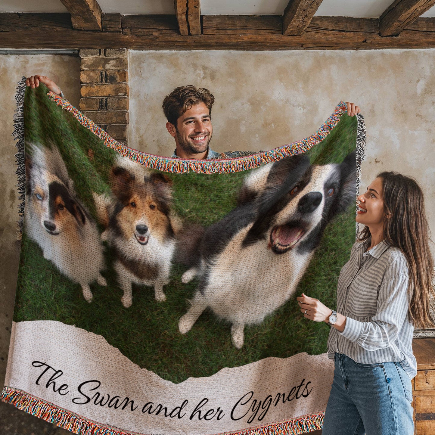 Pet Potrait Woven Blanket