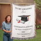 To my son, Custom Graduation Blanket, University Name, Cap and Scroll Design, Personalized Gift, Graduation Keepsake