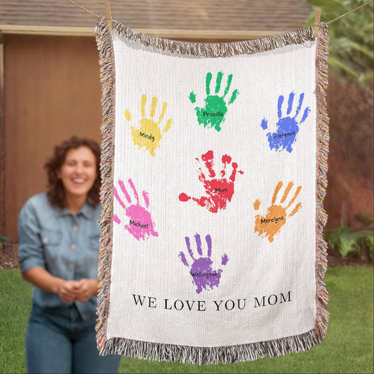 Christmas Blanket Mom Blanket Gift For Mom From Kids First Mother's Day Gift We Love You Mom Personalized Blanket from Kids We Love You