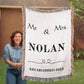 Custom Woven  Cotton Throw Blanket, Personalized Name  Picnic Woven Tapestry Throw, 2 Year Anniversary Gifts Engagement Wedding Valentine