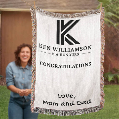 BA Honors Graduation Blanket, Gift from Mom, Dad, College Grad Gift, University Keepsake, Graduation Throw