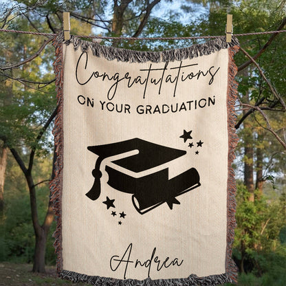 Graduation blanket, personalized gift, graduation keepsake, custom blanket, congratulatory gift, graduate throw, academic achievement gift