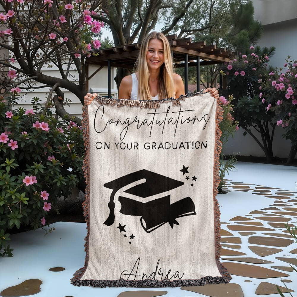 Graduation blanket, personalized gift, graduation keepsake, custom blanket, congratulatory gift, graduate throw, academic achievement gift