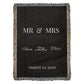 Mr & Mrs Custom Woven Blanket,  Personalized Name  Blanket, Anniversary Gift Prints, Wedding Gift, Cotton Anniversary, Woven Throw blanket