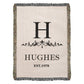 Custom Woven Throw Blanket Cotton Personalized Name And Initial  Family Blanket Adult Throw, 4th Year Anniversary Gift Tapestry Blanket
