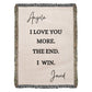 Personalized Name I Love You More Woven Blanket, Anniversary Blanket Gift For Wife, Funny Valentine Gift Woven Throw, Custom Wedding Gift