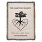 Family Heritage Woven Tapestry, Family Gift Personalized Woven Throw, Custom Blanket for Grandparents,  Family Last Name Gift, Woven Throw