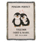Penguin Couple Tapestry Blanket, Personalized Anniversary Gift, Custom Name Cottagecore Woven Blanket, First Christmas Gift For Couple Gift
