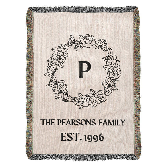 Custom Family Woven Blanket Heirloom Blanket, 10th Anniversary  Personalized Tapestry Throw Wedding Anniversary Gift,  Newlywed Blanket