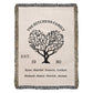 Custom Traditional Heritage Family Tree Blanket With Custom Names, Personalized Sentimental Ancestry Woven Decor, Cottagecore Tapestry Throw
