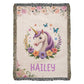 Custom Unicorn Baby Blanket, Personalized Name Soft Cotton Blanket, Newborn Gift Idea, Cute Gender Neutral Baby Blanket, Unicorn Nursery Decor
