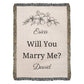Custom Engagement Marry Me Blanket, Will You Marry Me Proposal Wedding Gift, Marriage Proposal Woven  Blanket, Unique Proposal Gift Ideas
