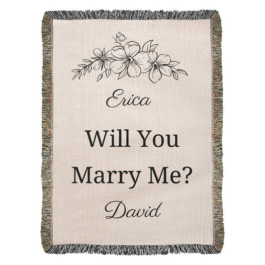 Custom Engagement Marry Me Blanket, Will You Marry Me Proposal Wedding Gift, Marriage Proposal Woven  Blanket, Unique Proposal Gift Ideas