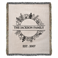 Personalized  Blanket Family Name Gift, Custom Throw Blanket, Customized Holiday Woven  Décor, Custom Christmas Gift For Mom