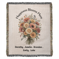 Nana's Garden Blanket, Personalized Cotton  Throw, Floral Birth Flower Gift, Grandparent Keepsake, Custom Family Name Blanket, Mother's Day Gift
