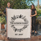 Personalized  Blanket Family Name Gift, Custom Throw Blanket, Customized Holiday Woven  Décor, Custom Christmas Gift For Mom