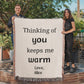 Thinking Of You Woven Blanket, Blanket Message Gift For Mom/Dad,Custom Blanket Gift For Loved One, Personalized Name Sentimental Gift