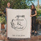 Custom Bride and Groom Gift, Personalized Last Name Gift Blanket,  Wedding Monogram Couple Keepsake Blanket, Anniversary His and Hers Gift