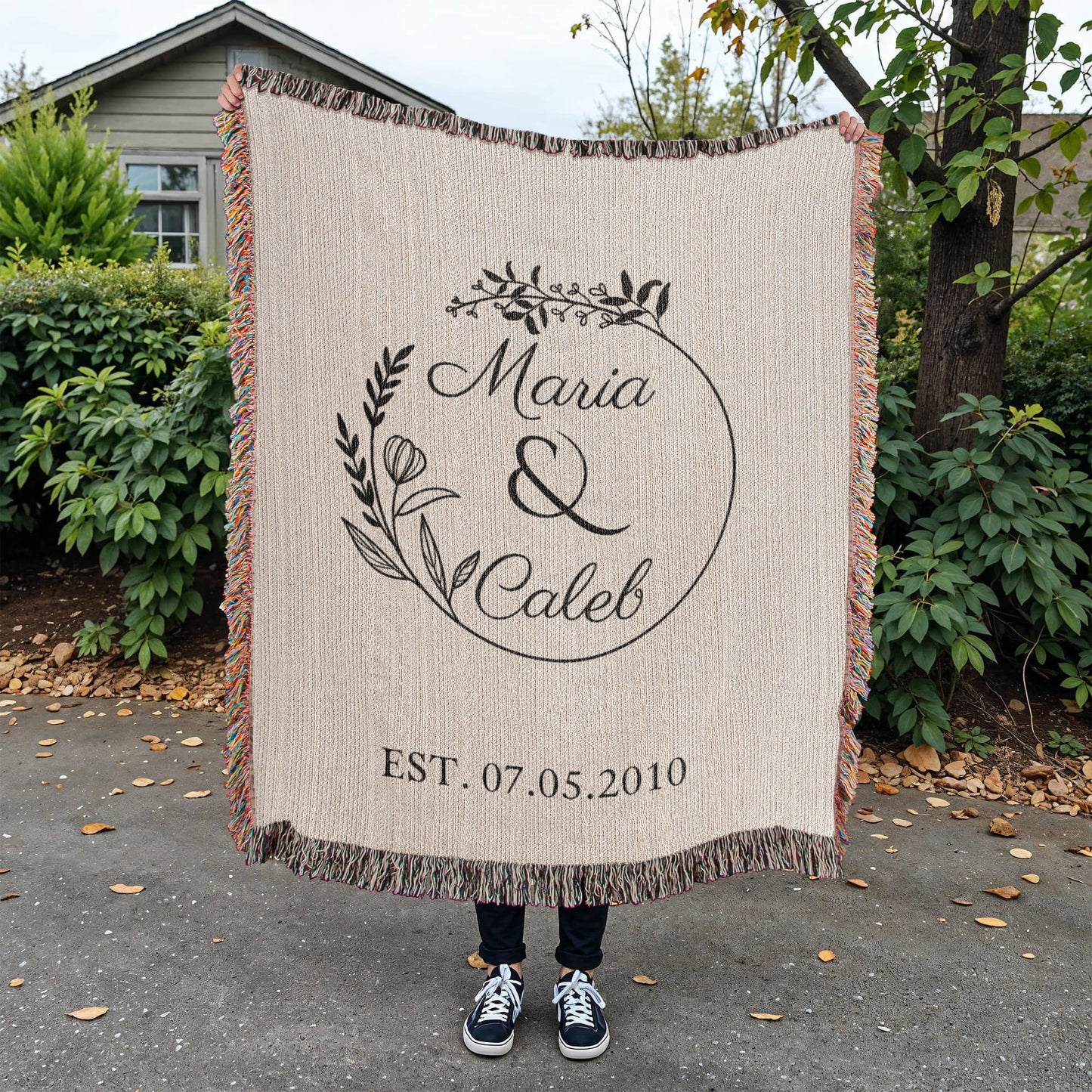 Custom Bride and Groom Gift, Personalized Last Name Gift Blanket,  Wedding Monogram Couple Keepsake Blanket, Anniversary His and Hers Gift