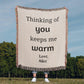 Thinking Of You Woven Blanket, Blanket Message Gift For Mom/Dad,Custom Blanket Gift For Loved One, Personalized Name Sentimental Gift